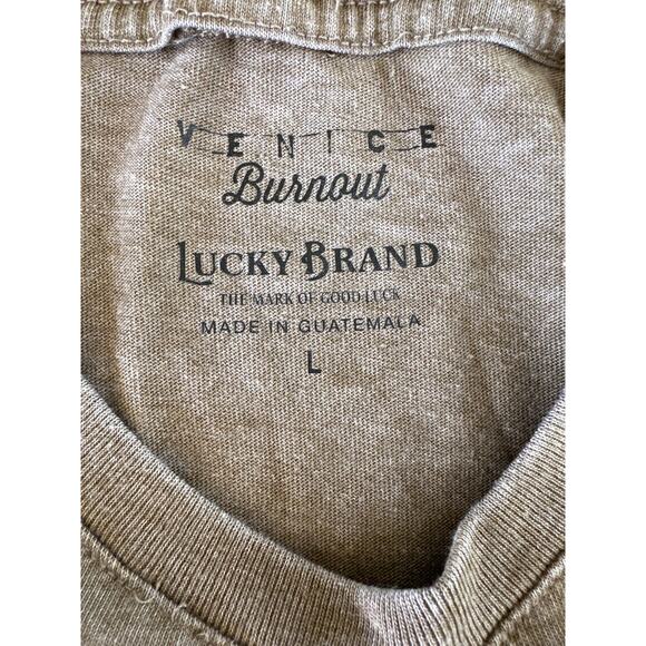 Lucky Brand - Gayle Four Leaf Clover Venice Burnout Tee in Brown - Picture 2 of 3